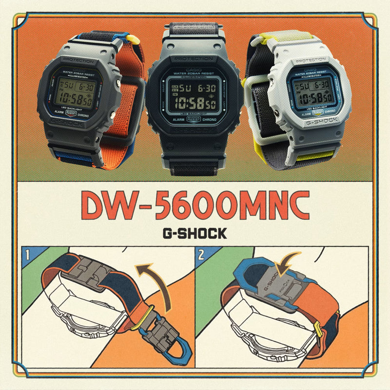 G-SHOCK 5600 Series Digital FIDLOCK® buckle DW-5600MNC-8A2ER