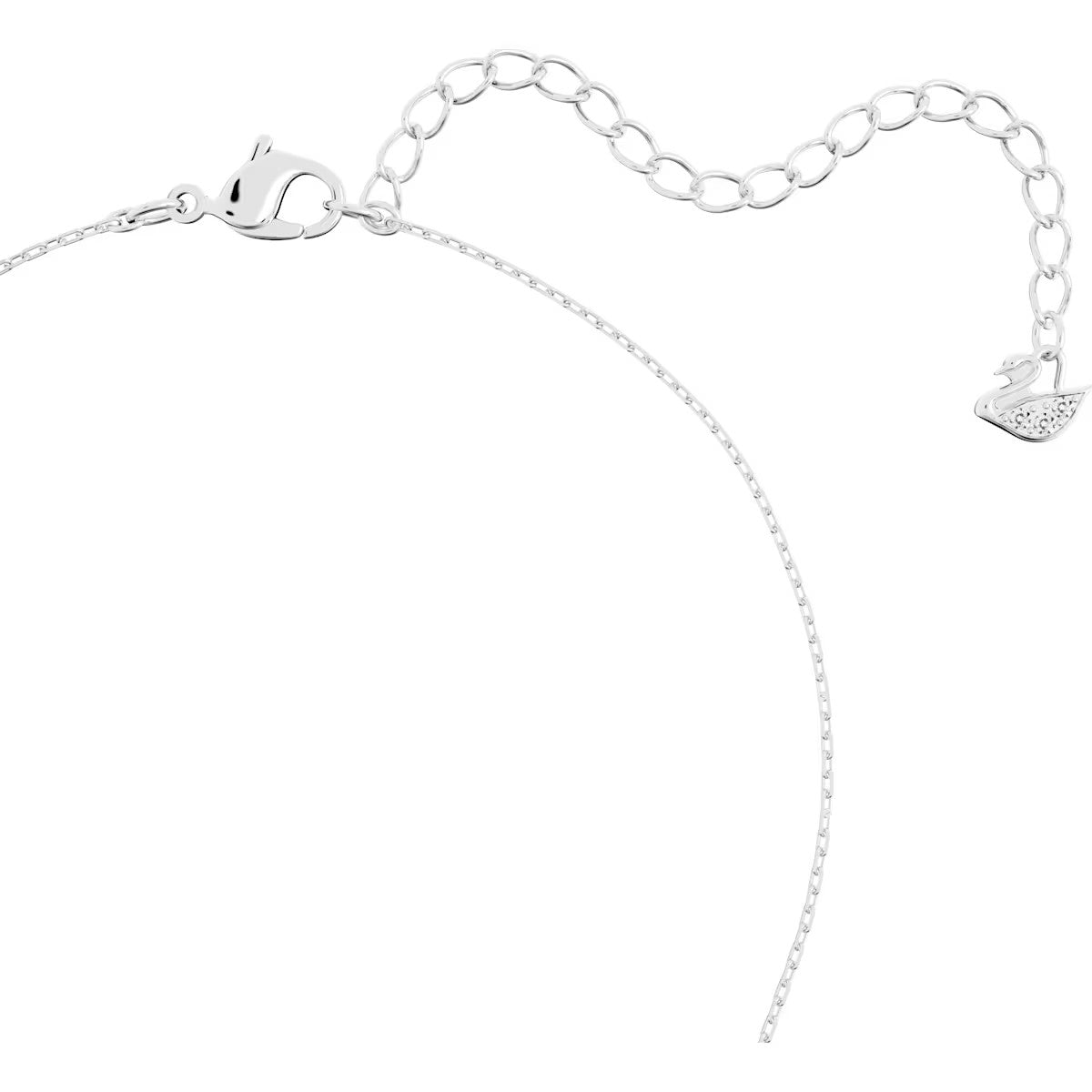 Swarovski Stilla pendant, Round cut, White, Rhodium plated