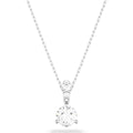 Swarovski Stilla pendant, Round cut, White, Rhodium plated