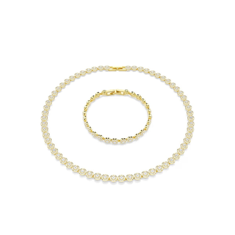 Swarovski Una Angelic set, Round cut, White, Gold-tone plated