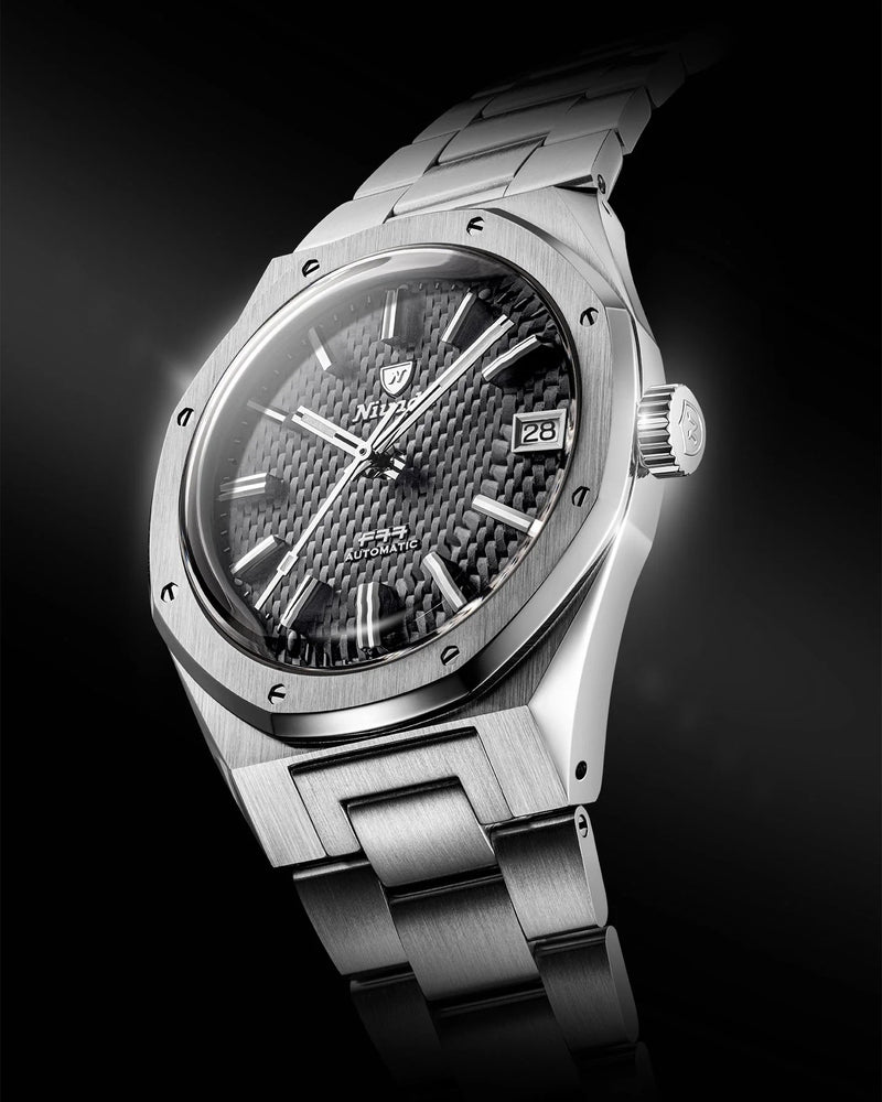 Nivada Grenchen F77 Grey MK2 Date 38mm 69012A77