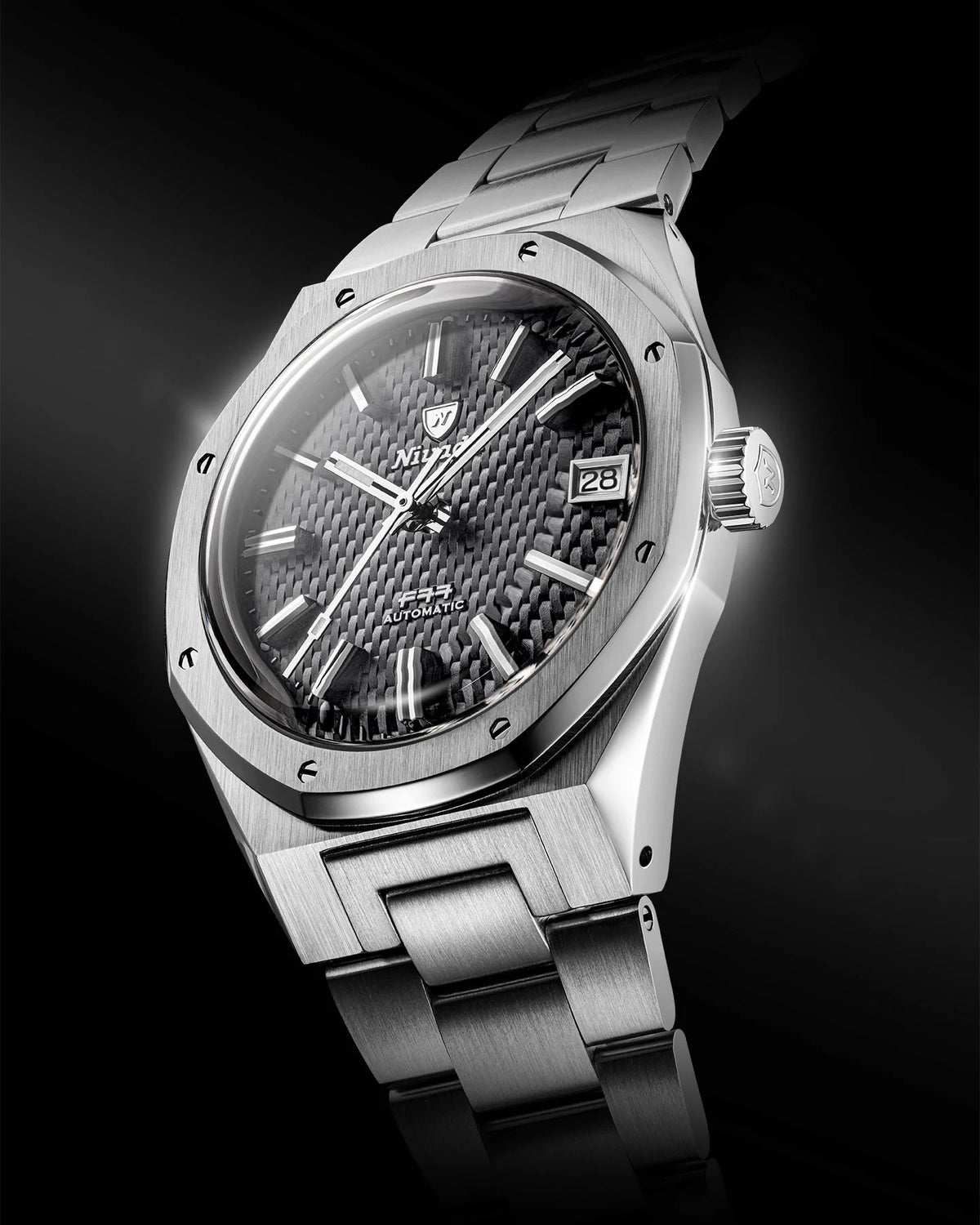 Nivada Grenchen F77 Grey MK2 Date 38mm 69012A77