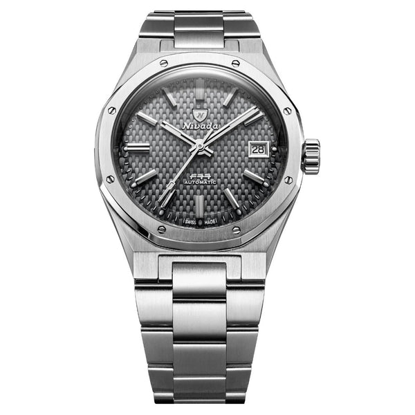 Nivada Grenchen F77 Grey MK2 Date 38mm 69012A77