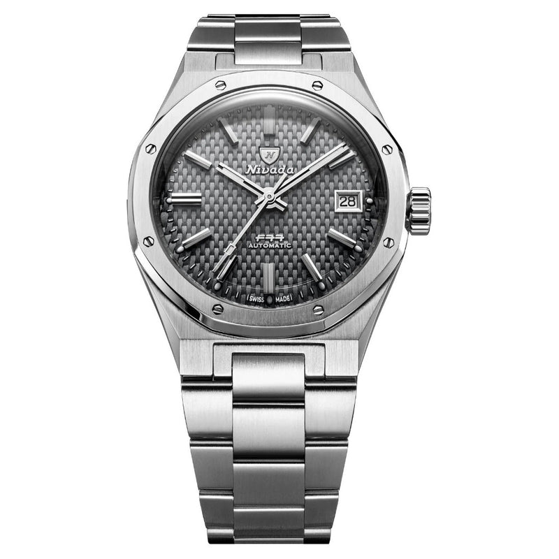 Nivada Grenchen F77 Grey MK2 Date 38mm 69012A77