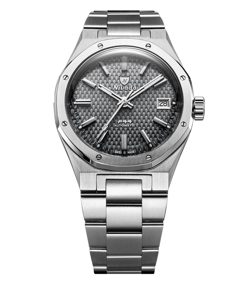 Nivada Grenchen F77 Grey MK2 Date 38mm 69012A77