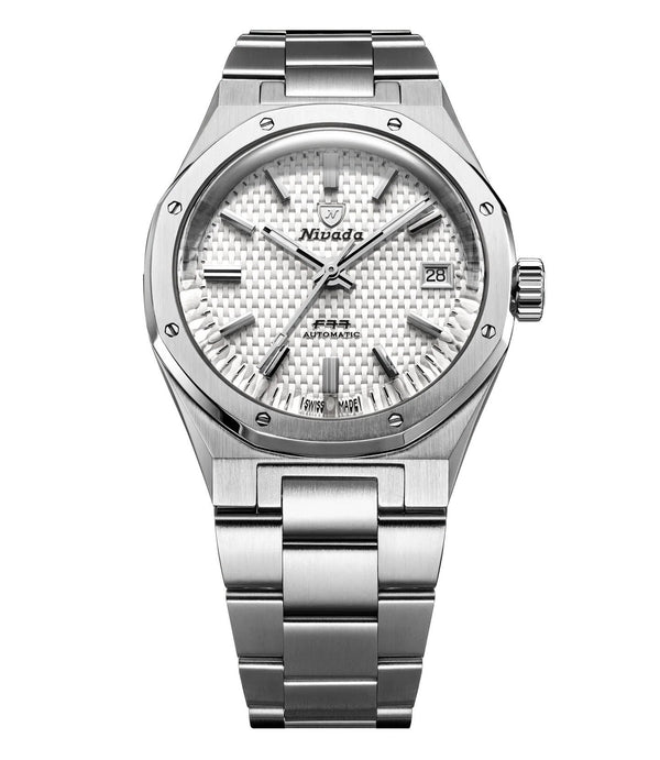 Nivada Grenchen F77 White MK2 Date 38mm 69014A77