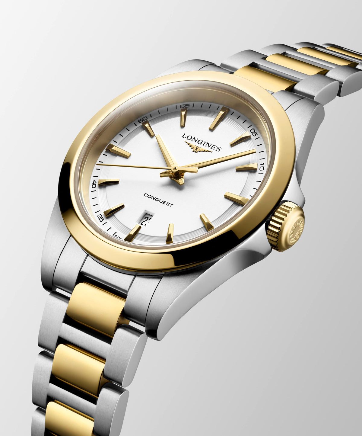 Longines Conquest White Two-Tone Quartz 30mm L3.350.3.12.7