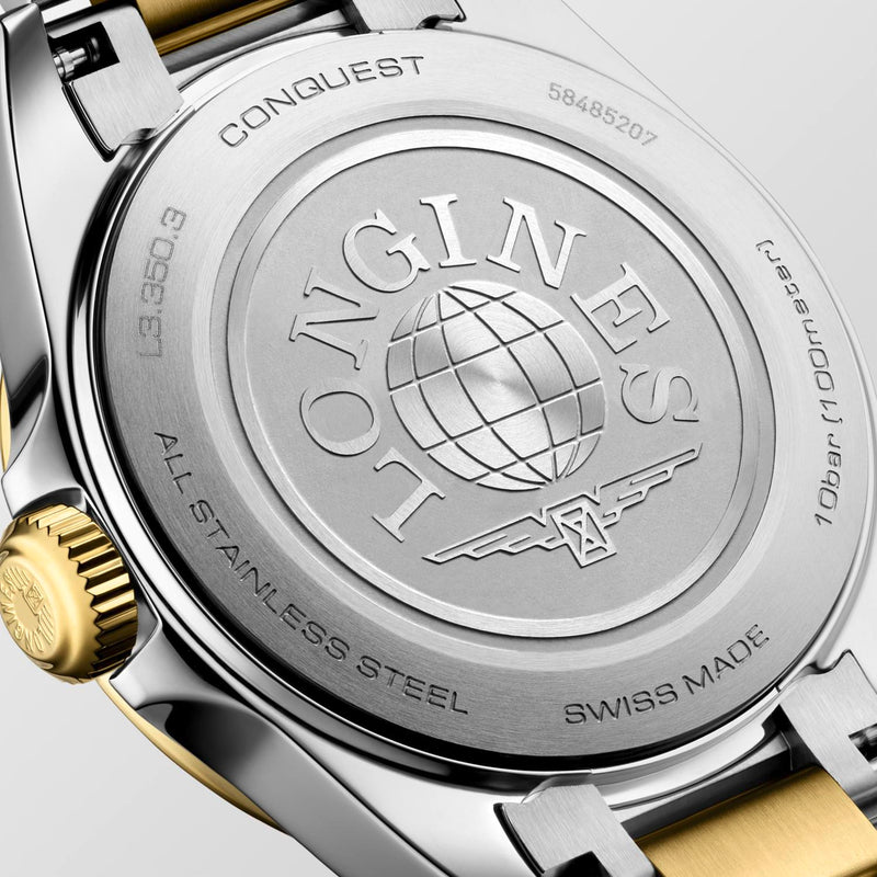 Longines Conquest White Two-Tone Quartz 30mm L3.350.3.12.7
