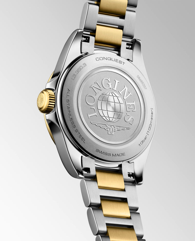 Longines Conquest White Two-Tone Quartz 30mm L3.350.3.12.7