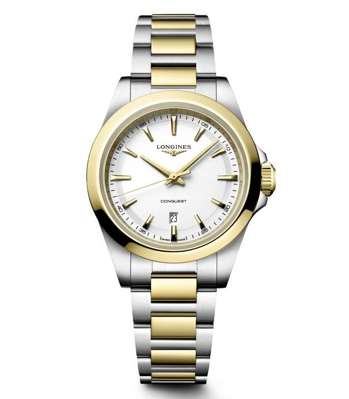 Longines Conquest White Two-Tone Quartz 30mm L3.350.3.12.7