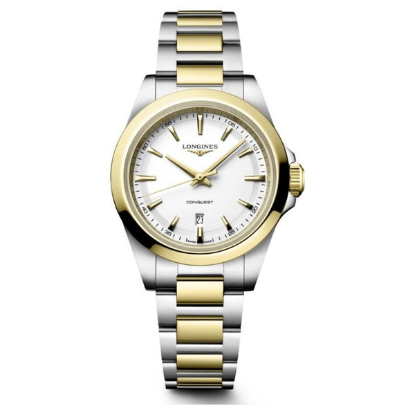 Longines Conquest White Two-Tone Quartz 30mm L3.350.3.12.7