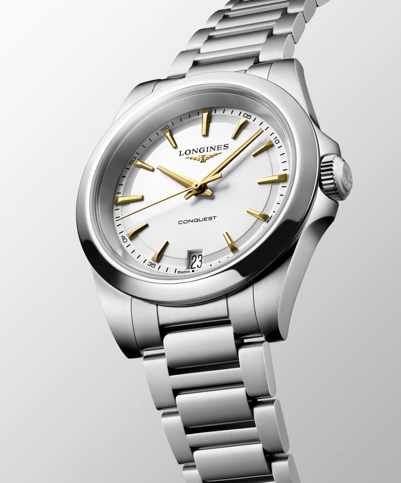 Longines Conquest White Quartz 34mm L3.460.4.12.6