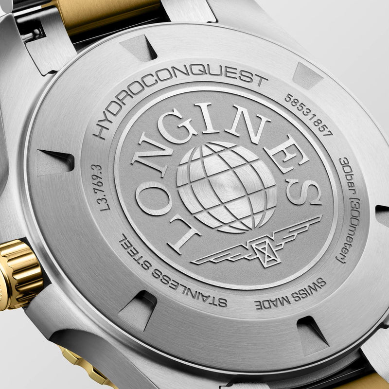 Longines HydroConquest Black Two-Tone 42mm Quartz Watch L3.769.3.56.7
