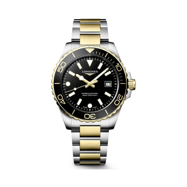 Longines HydroConquest Black Two-Tone 42mm Quartz Watch L3.769.3.56.7