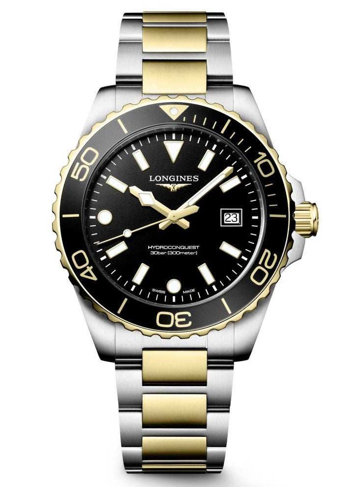 Longines HydroConquest Black Two-Tone 42mm Quartz Watch L3.769.3.56.7