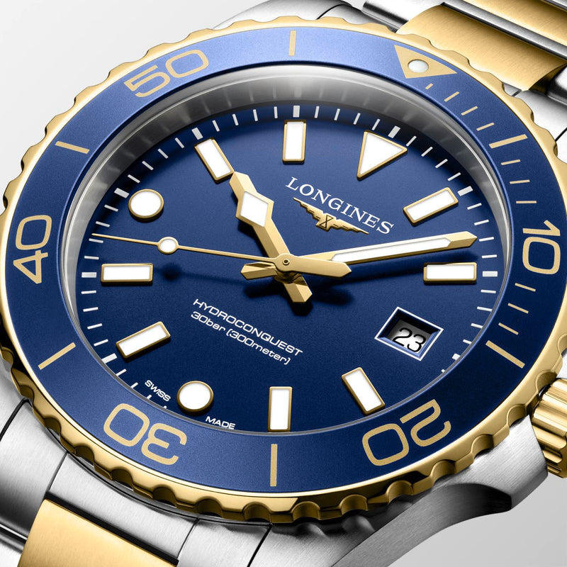 Longines HydroConquest Blue Two-Tone 42mm Quartz Watch L3.769.3.96.7