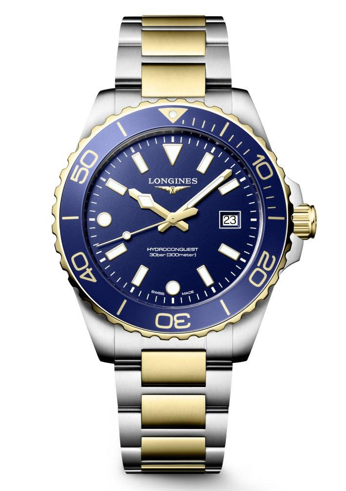 Longines HydroConquest Blue Two-Tone 42mm Quartz Watch L3.769.3.96.7