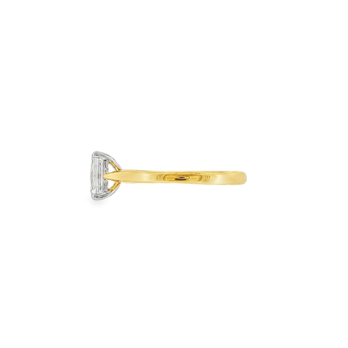Emerald Cut 1.02ct Lab Grown Diamond, 18ct Yellow Gold Ring