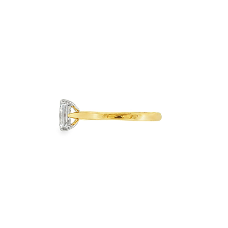 Emerald Cut 1.02ct Lab Grown Diamond, 18ct Yellow Gold Ring