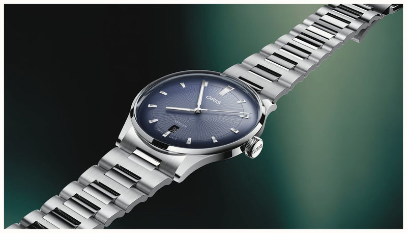 Oris Artelier Date, 38mm Blue Dial, Steel Bracelet Watch 01 733 7810 4055-07 8 20 20
