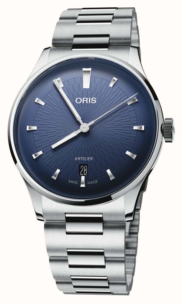 Oris Artelier Date, 38mm Blue Dial, Steel Bracelet Watch 01 733 7810 4055-07 8 20 20