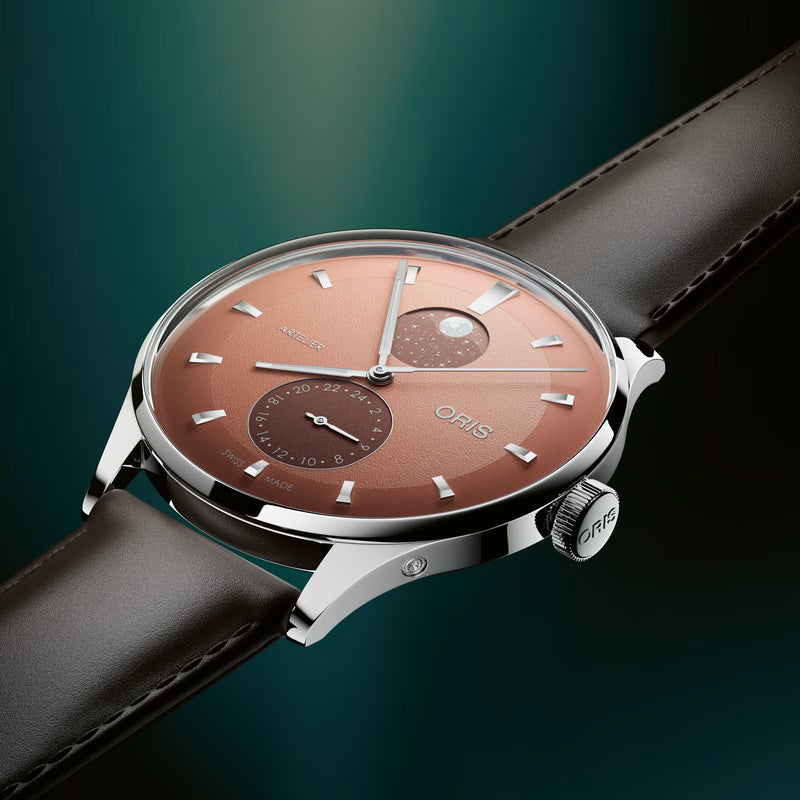 Oris Artelier Complication, Chestnut Dial, Leather Strap Watch 01 782 7811 4056-07 6 20 17FC