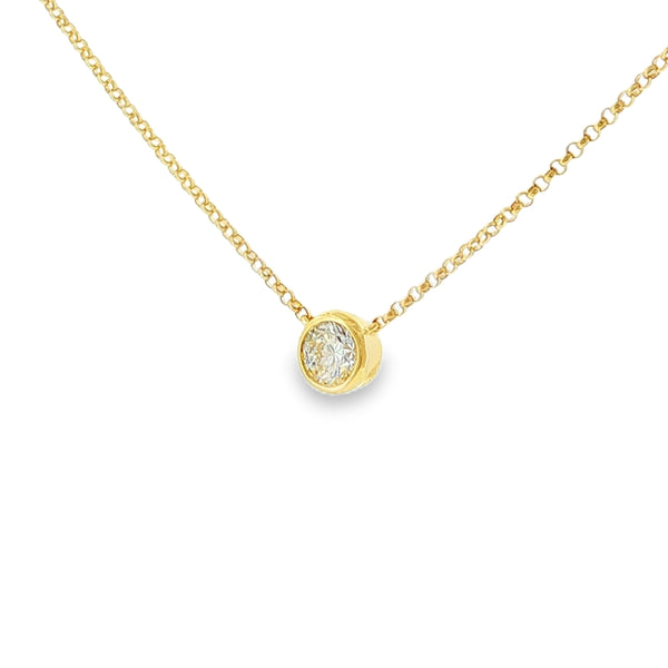 Diamond Round Brilliant Cut, 0.52ct 9ct Yellow Gold Pendant