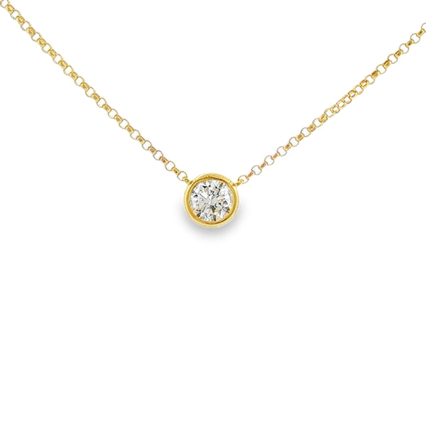 Diamond Round Brilliant Cut, 0.52ct 9ct Yellow Gold Pendant