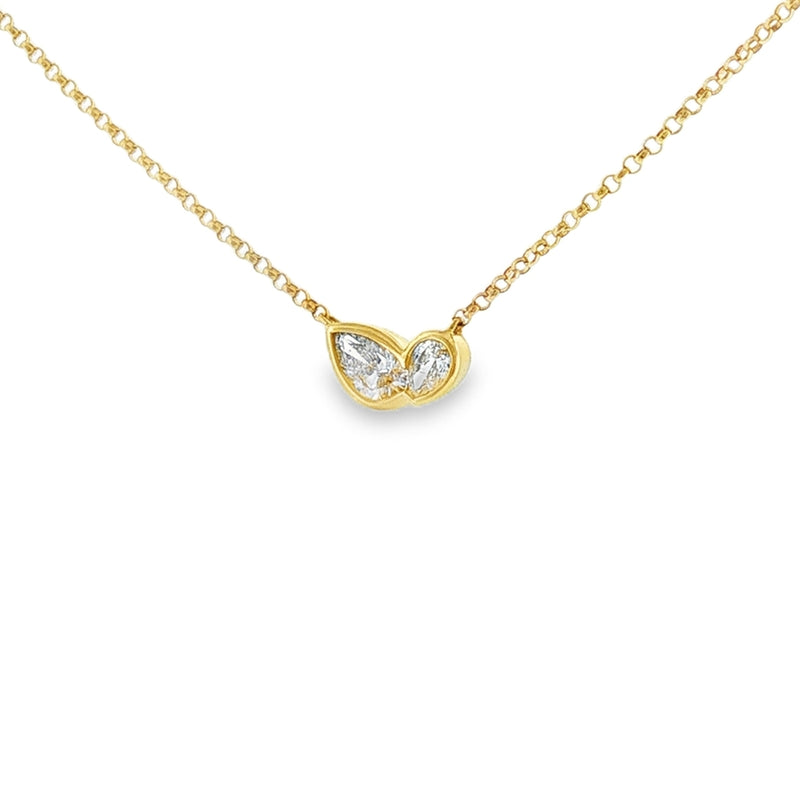 Diamond Pear Cut, 0.47ct 9ct Yellow Gold Pendant
