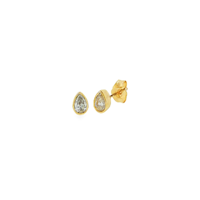 Diamond Pear Cut 0.42ct, 9ct Yellow Gold Stud Earrings