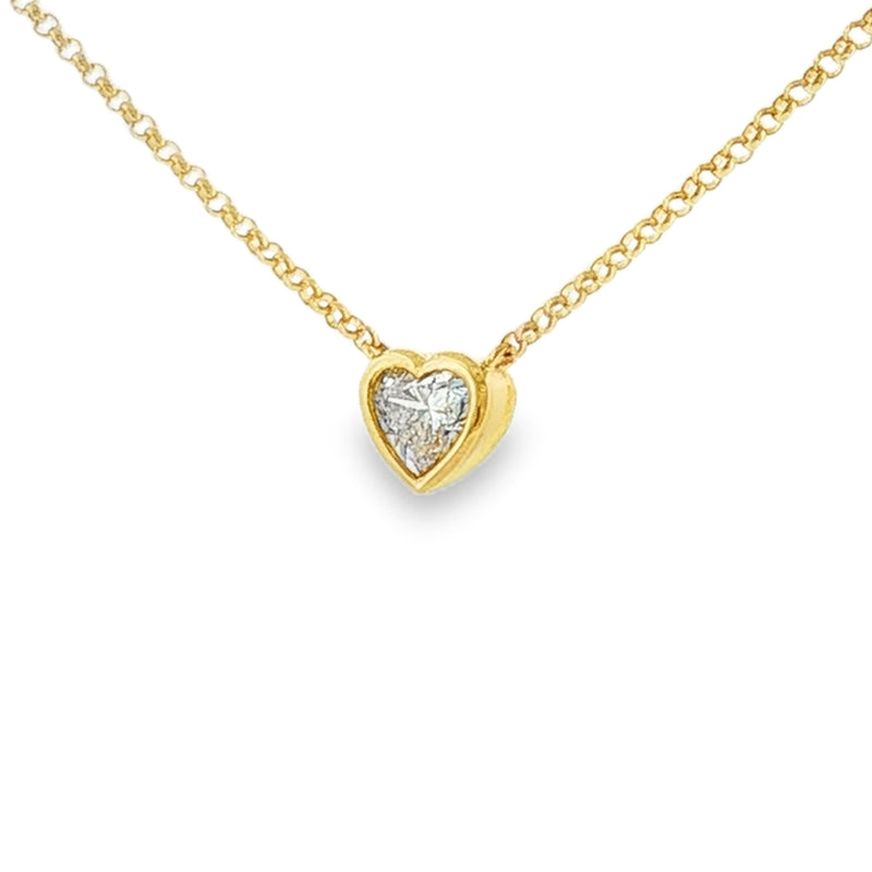 Diamond Heart Cut 0.42ct, 9ct Yellow Gold Pendant