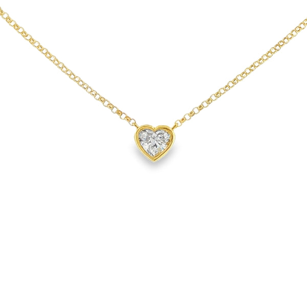 Diamond Heart Cut 0.42ct, 9ct Yellow Gold Pendant