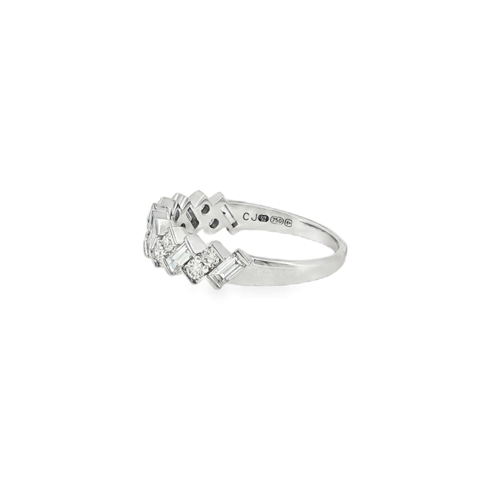 Diamond Mixed Cut 0.63ct, 18ct White Gold Dress Ring
