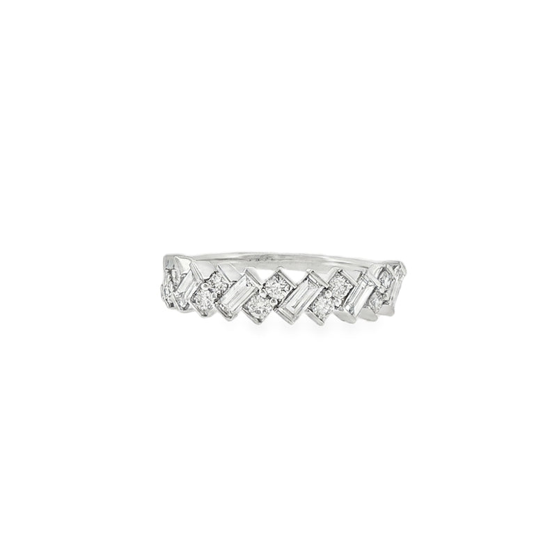 Diamond Mixed Cut 0.63ct, 18ct White Gold Dress Ring