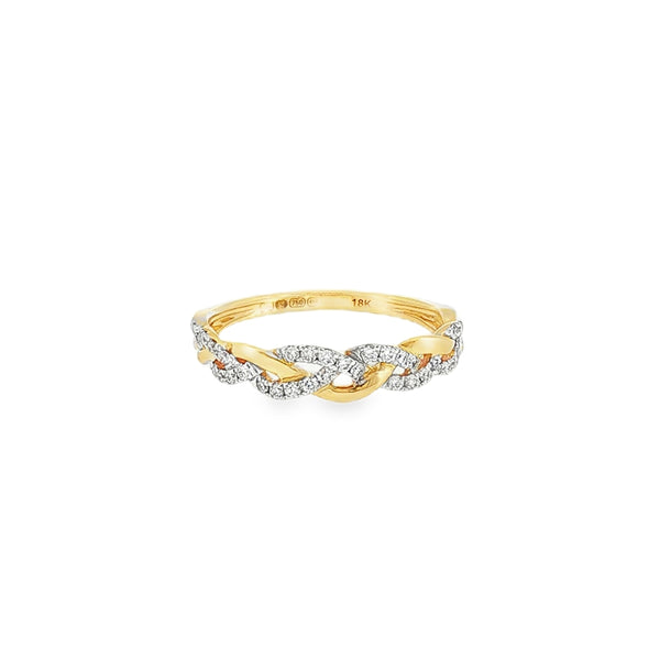 Diamond Interlocking 0.25ct, 18ct Yellow Gold Ring