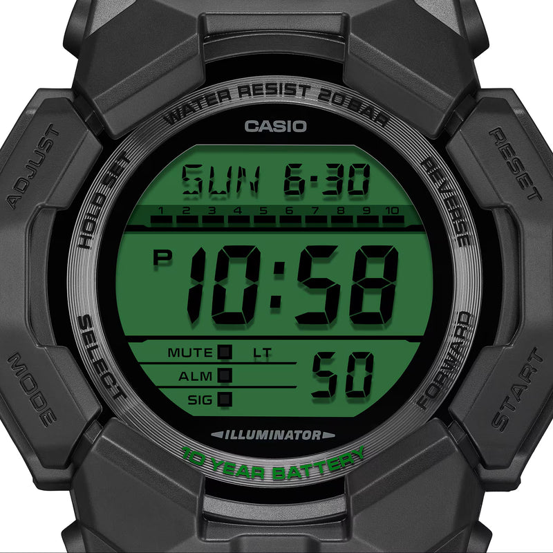G-SHOCK Digital Black & Electro Green 10 Year Battery Watch GD-010BEG-1