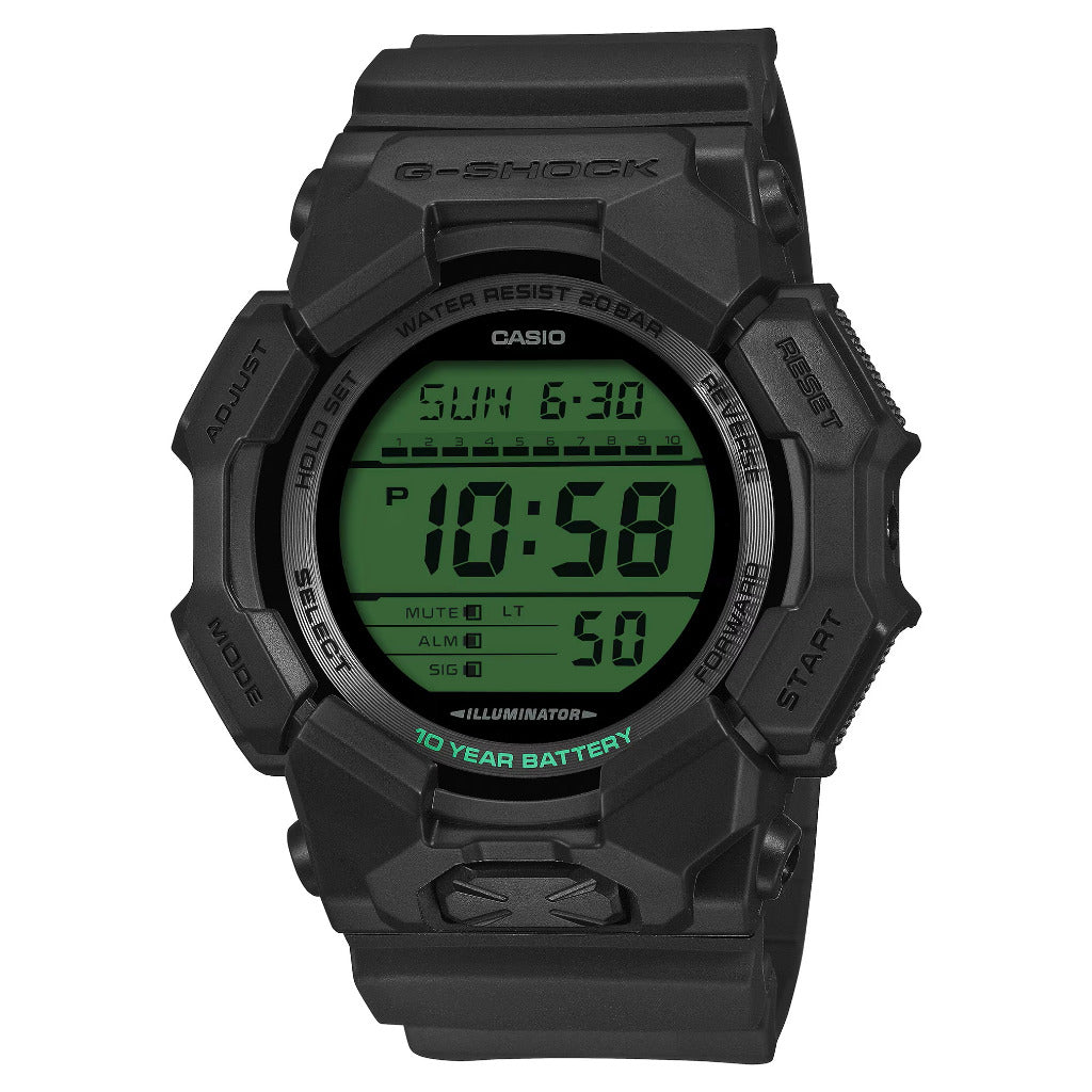 G-SHOCK Digital Black & Electro Green 10 Year Battery Watch GD-010BEG-1
