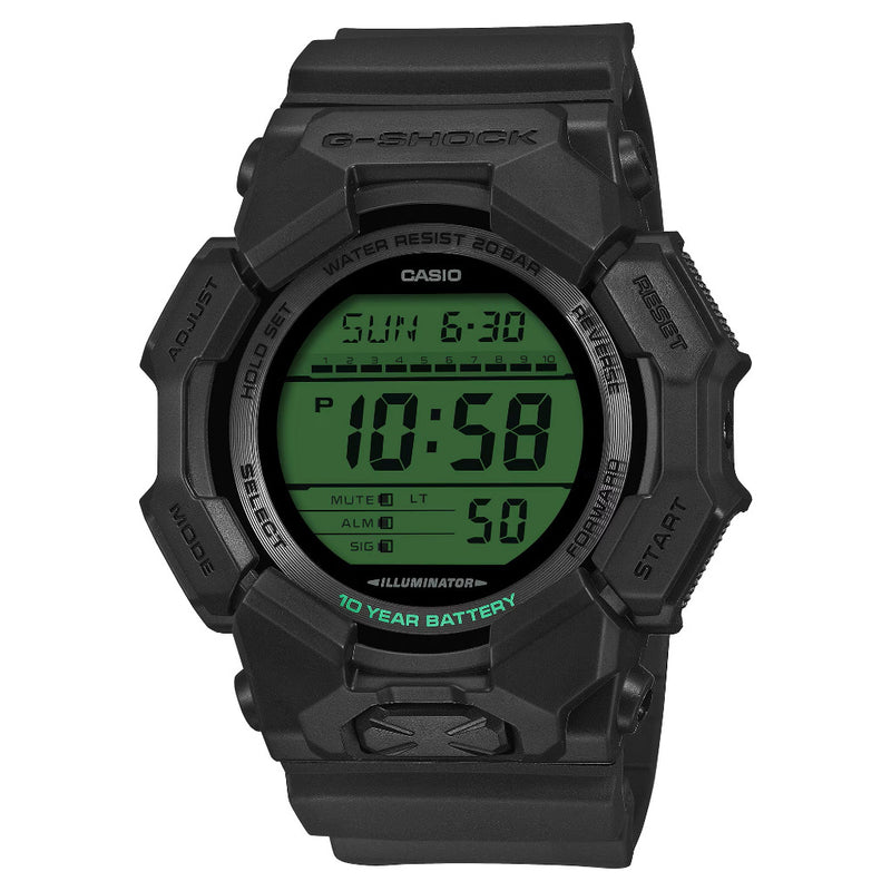 G-SHOCK Digital Black & Electro Green 10 Year Battery Watch GD-010BEG-1
