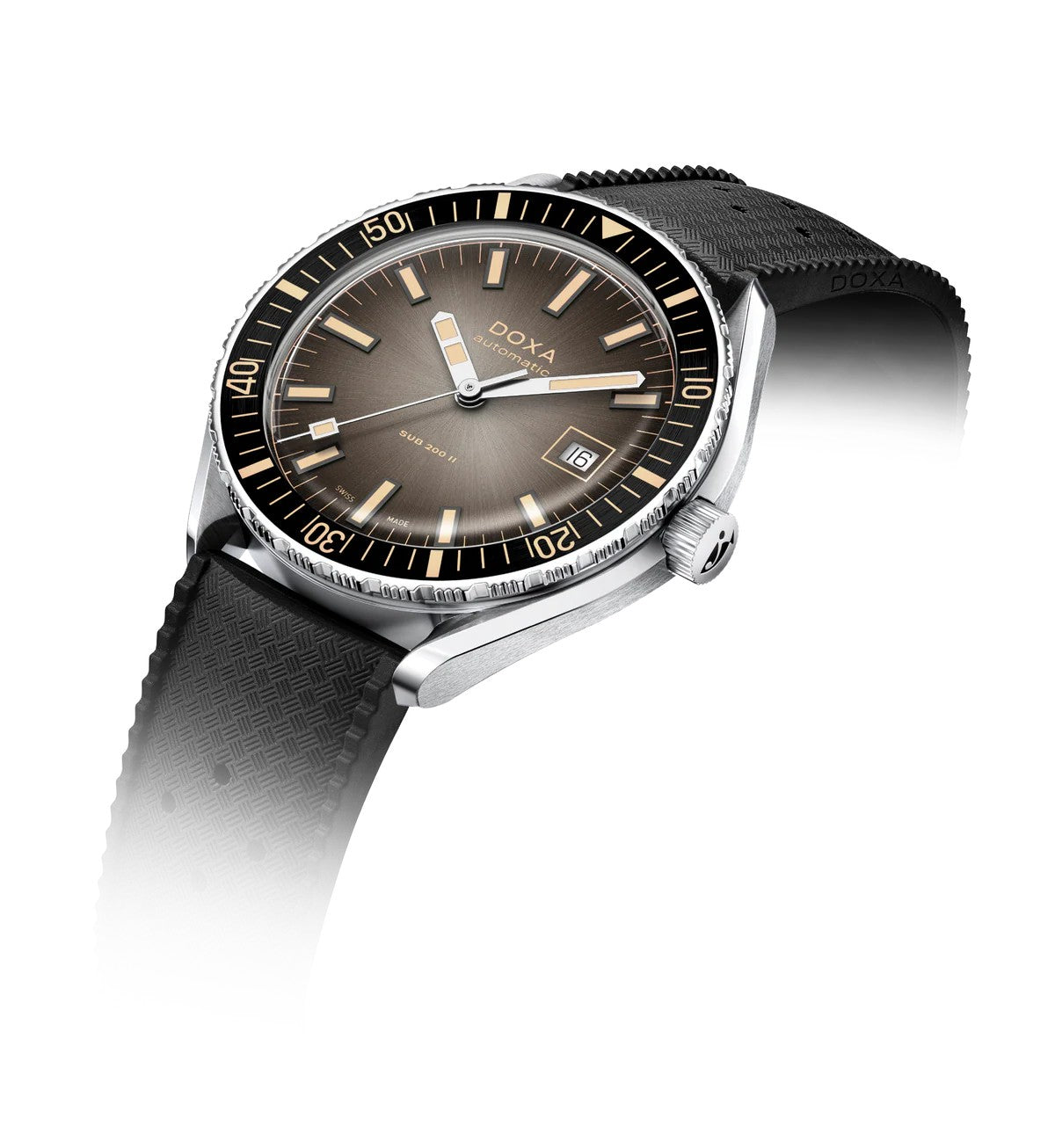 Doxa SUB 200 II Sharkhunter Vintage Black  Rubber Strap 44mm Watch 795.10.101B.20