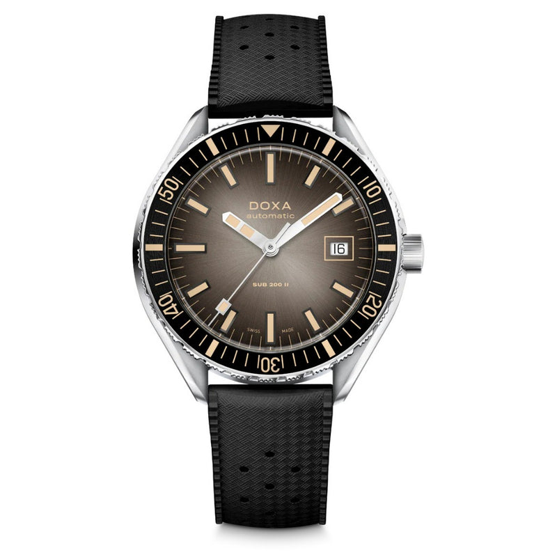 Doxa SUB 200 II Sharkhunter Vintage Black  Rubber Strap 44mm Watch 795.10.101B.20