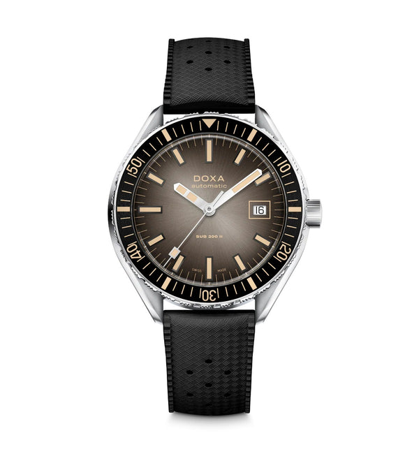 Doxa SUB 200 II Sharkhunter Vintage Black  Rubber Strap 44mm Watch 795.10.101B.20