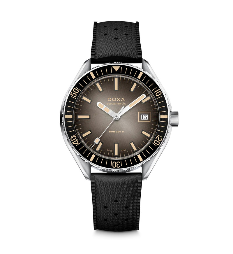 Doxa SUB 200 II Sharkhunter Vintage Black  Rubber Strap 44mm Watch 795.10.101B.20