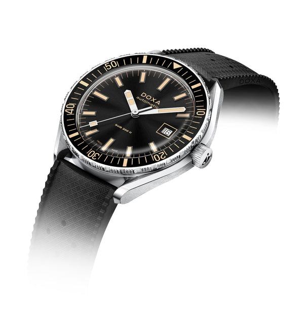 Doxa SUB 200 II Sharkhunter Black Rubber Strap 44mm Watch 795.10.101.20