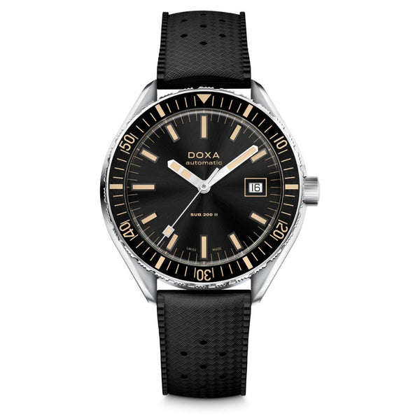 Doxa SUB 200 II Sharkhunter Black Rubber Strap 44mm Watch 795.10.101.20