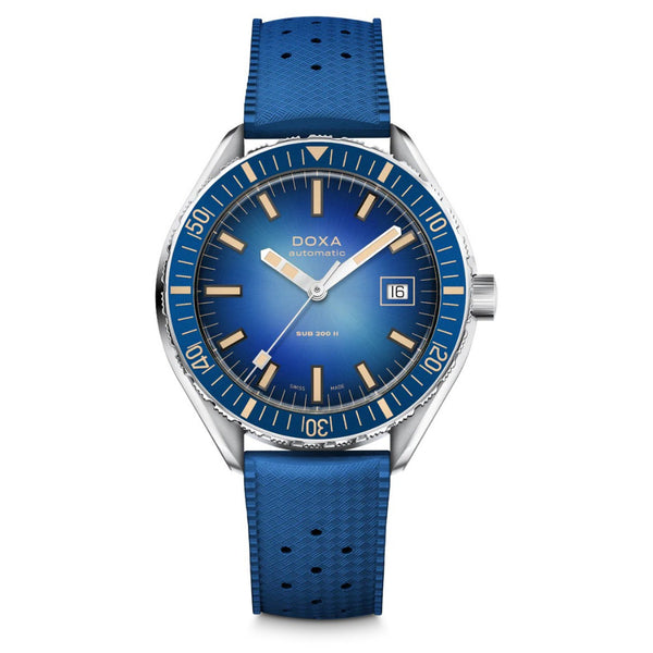 Doxa SUB 200 II Caribbean Rubber Strap 44mm Watch 795.10.201.32