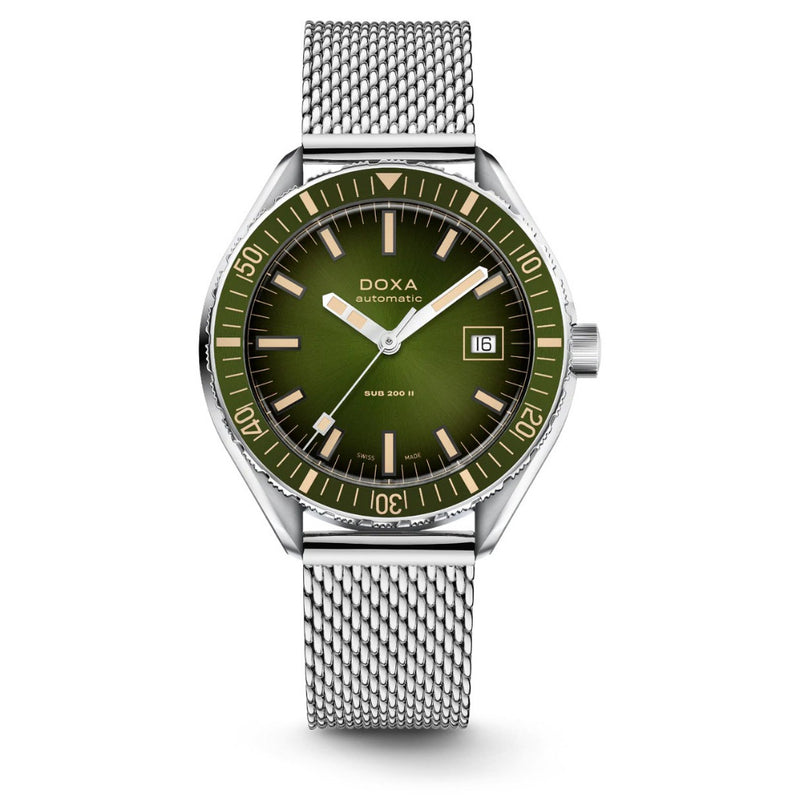 Doxa SUB 200 II Sea Emerald Mesh Bracelet 44mm Watch 795.10.131.10