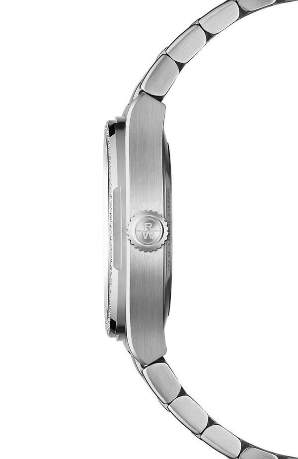 Raymond Weil A.R.T. Date Blue Dial Diamond Bezel 30mm Watch 1250-STS-56001