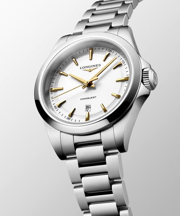 Longines Conquest White Quartz 30mm L3.350.4.12.6