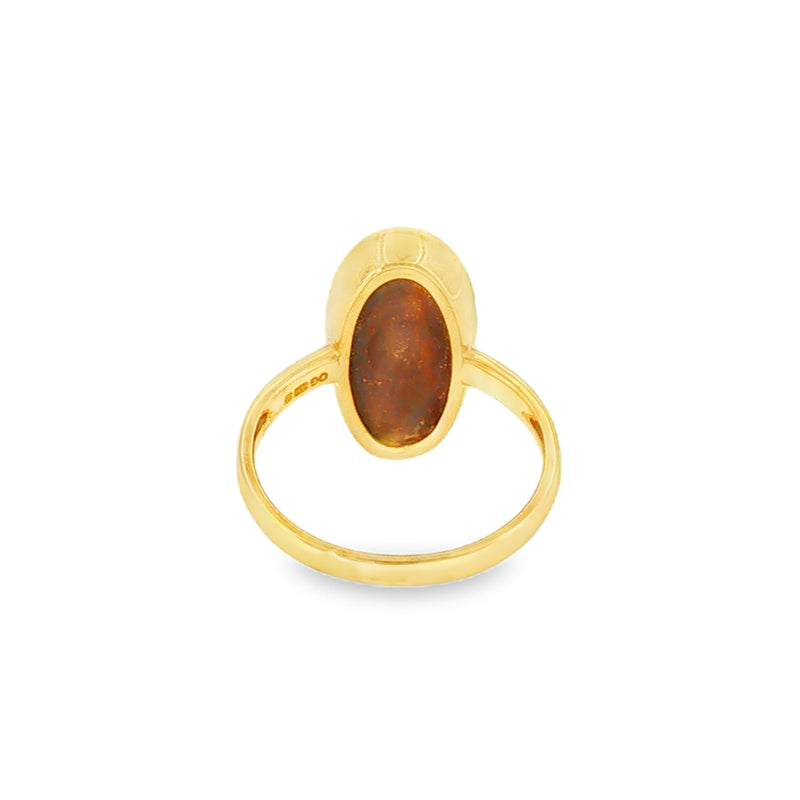 Opal Freeform Doublet, 9ct Yellow Gold Ring