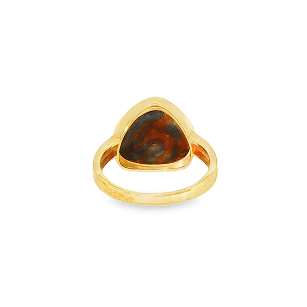 Opal Freeform Doublet, 9ct Yellow Gold Ring